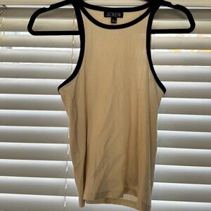 J. Crew Ivory & black contrast trim tank